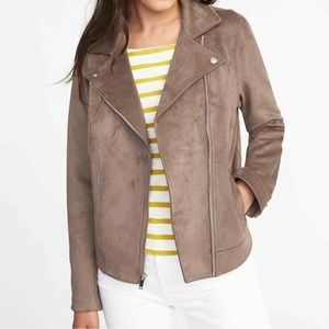 Old Navy faux suede moto jacket.